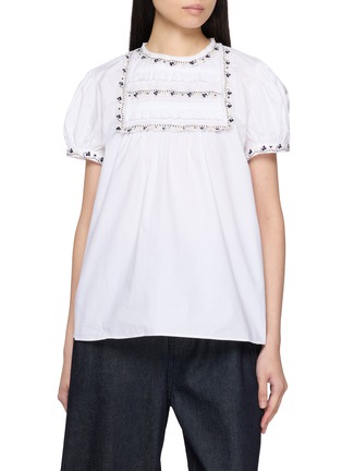 首图 - 点击放大 - JUPE BY JACKIE - Sleeveless Floral Hand Embroidered Sleeveless Top