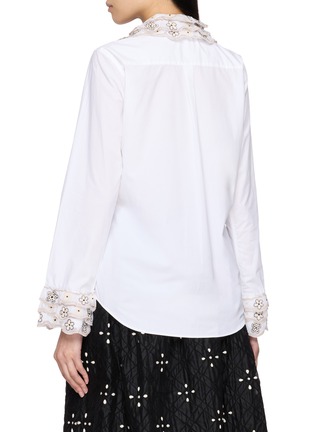 背面 - 点击放大 - JUPE BY JACKIE - Desir Hand Embroidered Ruffles Cotton Poplin Shirt