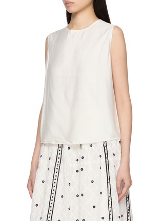 细节 - 点击放大 - JUPE BY JACKIE - Harlow Balloon Sleeve Hand Embroidered Silk Linen Shirt