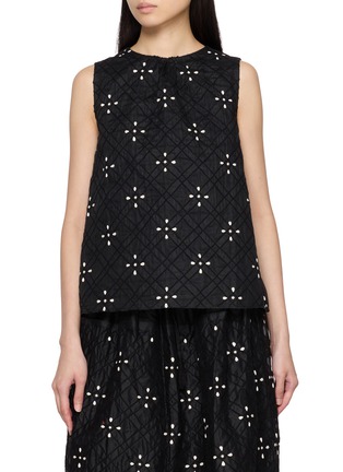 首图 - 点击放大 - JUPE BY JACKIE - Suneli Sleeveless Hand Embroidered Swiss Cotton Top
