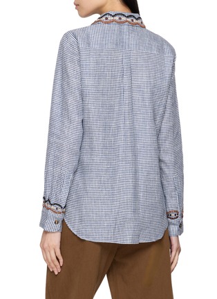 背面 - 点击放大 - JUPE BY JACKIE - Wattle Chequered Hand Embroidered Linen Shirt