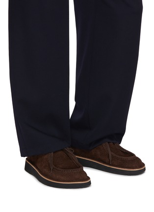 模特儿示范图 - 点击放大 - LOEWE - Faro Lace Up Suede Moccasins