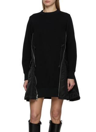 首图 - 点击放大 - SACAI - Contrast Side Insert Hybrid Mini Dress
