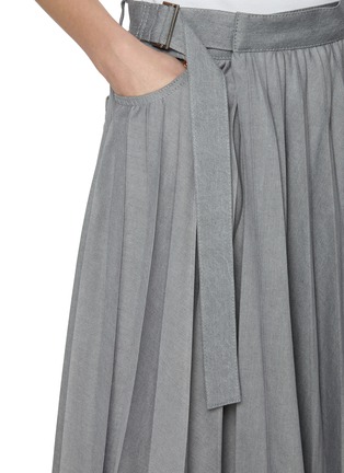  - SACAI - Pleated Light Wash Denim Midi Skirt