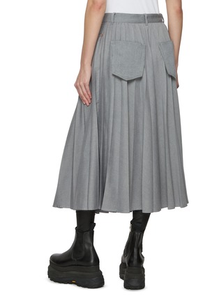 背面 - 点击放大 - SACAI - Pleated Light Wash Denim Midi Skirt