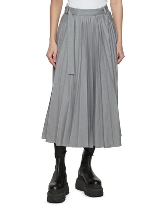 首图 - 点击放大 - SACAI - Pleated Light Wash Denim Midi Skirt