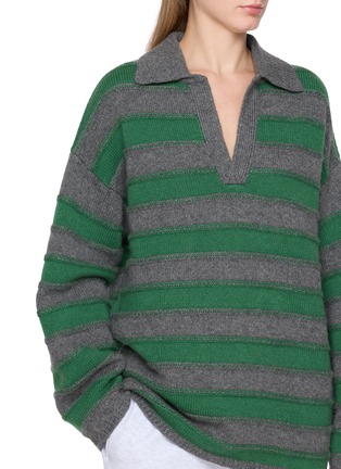  - THE ELDER STATESMAN - Dume Striped Cashmere Knit Rugby Sweater