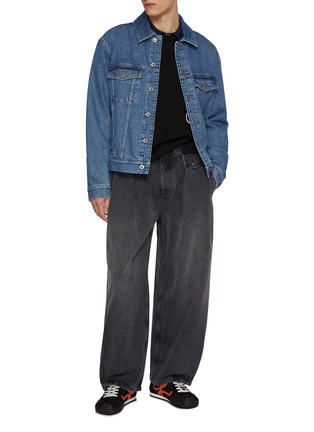 模特儿示范图 - 点击放大 - LOEWE - Elbow Anagram Cotton Denim Jacket