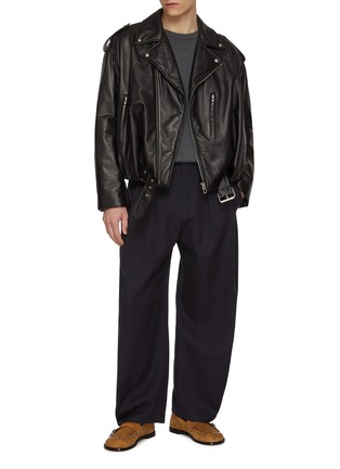 模特儿示范图 - 点击放大 - LOEWE - Padded Balloon Leather Biker Jacket
