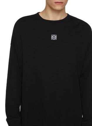  - LOEWE - Oversized Long Sleeve Anagram Embroidery Cotton Top
