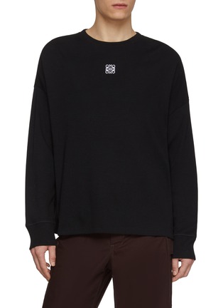 首图 - 点击放大 - LOEWE - Oversized Long Sleeve Anagram Embroidery Cotton Top