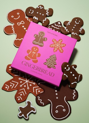 细节 –点击放大 - PIECEWORK - Gingerbread Cocktail Napkins — Set Of 4