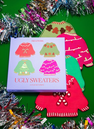 细节 –点击放大 - PIECEWORK - Ugly Sweaters Cocktail Napkins