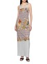 模特儿示范图 - 点击放大 - JEAN PAUL GAULTIER - Sleeveless Marinière Grape Print Ribbed Cotton Long Dress