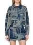首图 - 点击放大 - JEAN PAUL GAULTIER - Newspaper Print Point Collar Cotton Denim Jacket