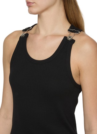  - JEAN PAUL GAULTIER - Overall Buckle Ribbed Cotton Tank Top