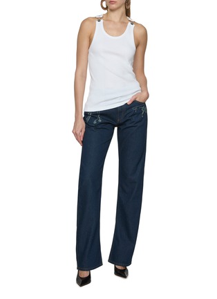 模特儿示范图 - 点击放大 - JEAN PAUL GAULTIER - Overall Buckle Ribbed Cotton Tank Top