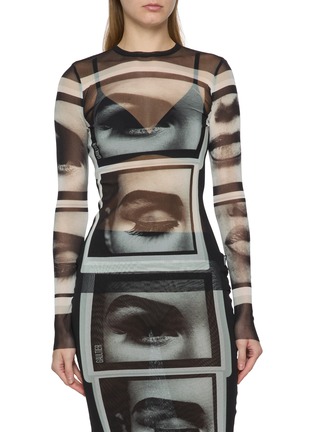 首图 - 点击放大 - JEAN PAUL GAULTIER - Re-Edition Eyes Lips Print Tulle Top