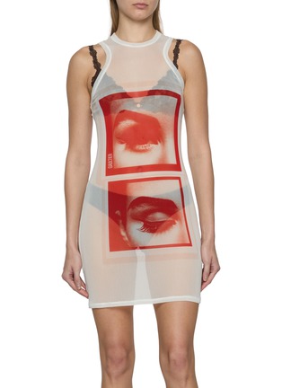 首图 - 点击放大 - JEAN PAUL GAULTIER - Re-Edition Eyes Lips Print Meshed Dress