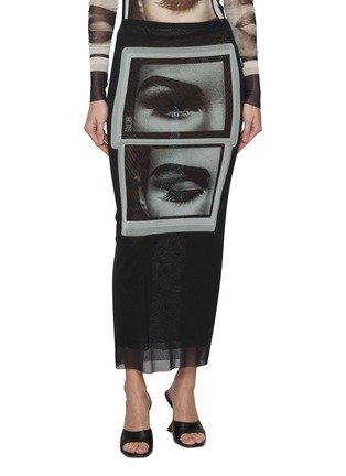 首图 - 点击放大 - JEAN PAUL GAULTIER - Re-Edition Eyes Lips Print Tulle Skirt
