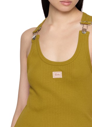  - JEAN PAUL GAULTIER - Sleeveless Overall Shoulder Buckle Ribbed Cotton Mini Dress