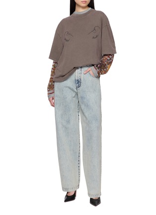 模特儿示范图 - 点击放大 - JEAN PAUL GAULTIER - Oversized Needles Embroidered Cotton T-Shirt