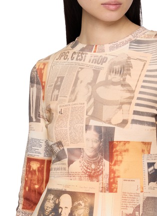  - JEAN PAUL GAULTIER - Journal Print Ribbed Cotton Long Dress