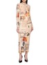 模特儿示范图 - 点击放大 - JEAN PAUL GAULTIER - Journal Print Ribbed Cotton Long Dress