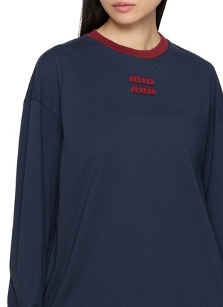  - MIU MIU - 撞色长袖纯棉 T 恤