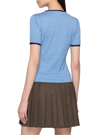 背面 - 点击放大 - MIU MIU - Checkered Cotton T-Shirt