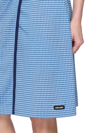  - MIU MIU - Chequered Contrast Trim Cotton Skirt