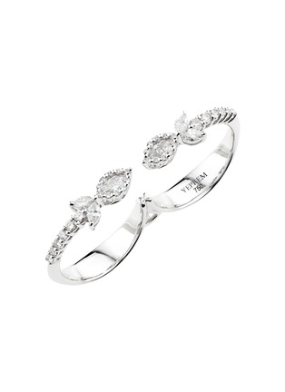 首图 - 点击放大 - YEPREM - 18K White Gold Round Marquise Diamond Double Band Ring