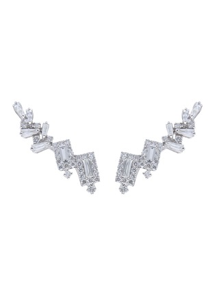 首图 - 点击放大 - YEPREM - Y-Not 18K White Gold Diamond Clip Earrings