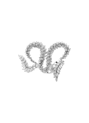 首图 - 点击放大 - YEPREM - 18K White Gold Round Marquise Diamond Sculpted Loop Ring