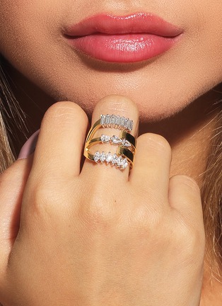 细节 - 点击放大 - YEPREM - 18K White Yellow Gold Round Marquise Pear Baguette Diamond Ring