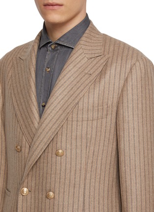  - BRUNELLO CUCINELLI - 双排扣条纹西服外套