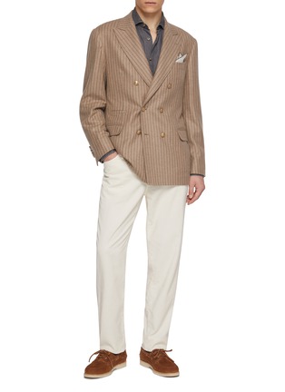 模特儿示范图 - 点击放大 - BRUNELLO CUCINELLI - 纯棉牛仔衬衫