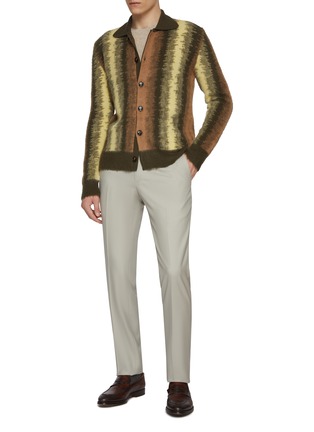 模特儿示范图 - 点击放大 - PIACENZA 1733 - Patterned Button Up Wool Overshirt