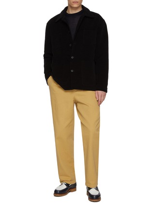 模特儿示范图 - 点击放大 - PIACENZA 1733 - Crewneck Wool Silk Sweater