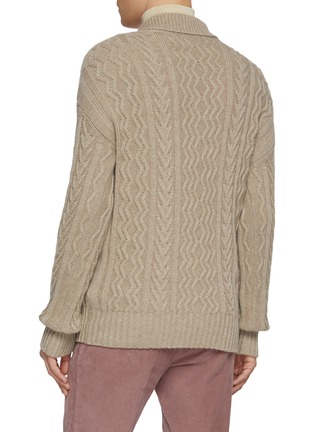 背面 - 点击放大 - PIACENZA 1733 - Criss Crossed Cashmere Cable Knit Sweater