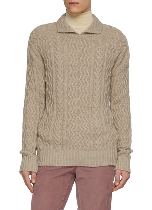 首图 - 点击放大 - PIACENZA 1733 - Criss Crossed Cashmere Cable Knit Sweater