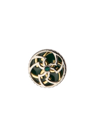 首图 - 点击放大 - TATEOSSIAN - Palladium Gold-Toned Aventurine Floral Pins