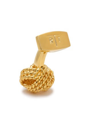 细节 - 点击放大 - TATEOSSIAN - Gold Plated Brass Rope RN Knot Cufflinks