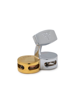细节 - 点击放大 - TATEOSSIAN - Palladium Gold-Toned Mirror Image Infinity Gear Cufflinks