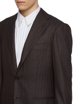 细节 - 点击放大 - RING JACKET - Notch Lapel Single Breasted Milled Herringbone Wool Suit