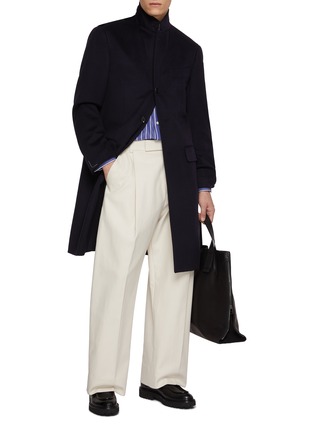 模特儿示范图 - 点击放大 - RING JACKET - Notch Lapel Single Breasted Wool Cashmere Chester Coat