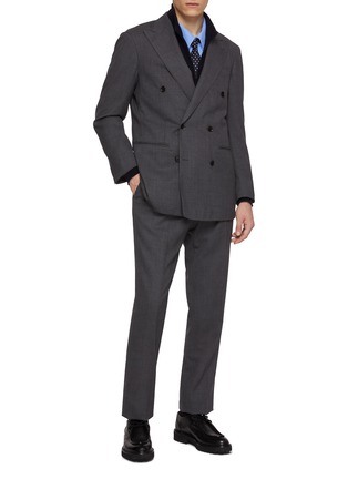 模特儿示范图 - 点击放大 - RING JACKET - Peak Lapel Double Breasted Wool Blazer