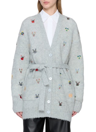 首图 - 点击放大 - LOEWE - Cat Embroidered Belted Cardigan