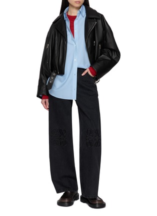 模特儿示范图 - 点击放大 - LOEWE - Anagram Cotton Baggy Jeans