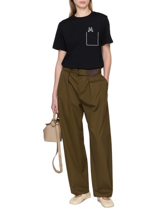模特儿示范图 - 点击放大 - LOEWE - Cat Embroidered Pocket T-shirt